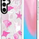 ChiCsFleur for Samsung Galaxy S23 Plus Case, TPU Phone case with Camera Protection for Women Girls Teens - Pink Preppy Sea Manta Y2K Shell Starfish Elegant Artsy Coral Ocean Gift Aesthetic Unique
