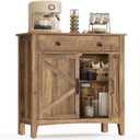 VASAGLE LIRY Collection - Buffet Cabinet, Coffee Bar Cabinet with a Drawer, Adjustable Shelf, Sideboard Storage with Cable Hole, Drawer Divider, Honey Brown UBBK341K01, 1 Drawer + 2 Doors