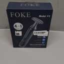 FOKE Back Shaver for Men, Ultra-Wide 1.8" T-Shaped Head, Travel Case, LED Mens Back Shaver Rechargeable with Long Handle, Safety Lock, IPX7, Multi-Functional Back Trimmer for Men, (Dark Blue)