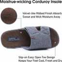 House Slippers for Men Open Toe Adjustable Home Slides with Low Arch Support and Rubber Sole Indoor Outdoor, Size 40