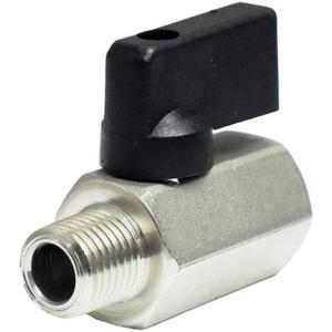 AIGO Forged Brass Mini Ball Valve, Nickel Plated, 1/4 Turn Operation Handle, 1/4" NPT Male x 1/4"NPT Female