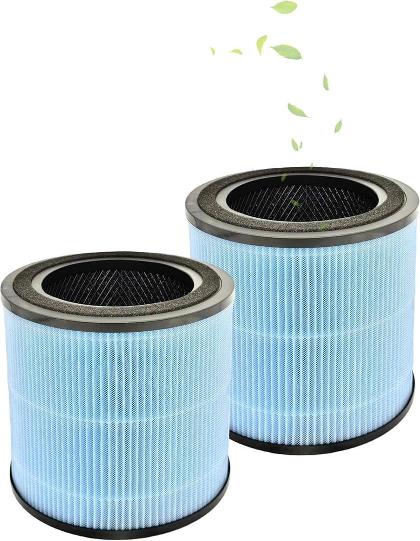 2 Pack AP0601 Compatible with AIRTOK Air Puri-fier Replacement Filter,4-in-1 H13 True HEPA Filters for Smoke Dust Odors Pollen Pet Dander,Activated Carbon Filter
