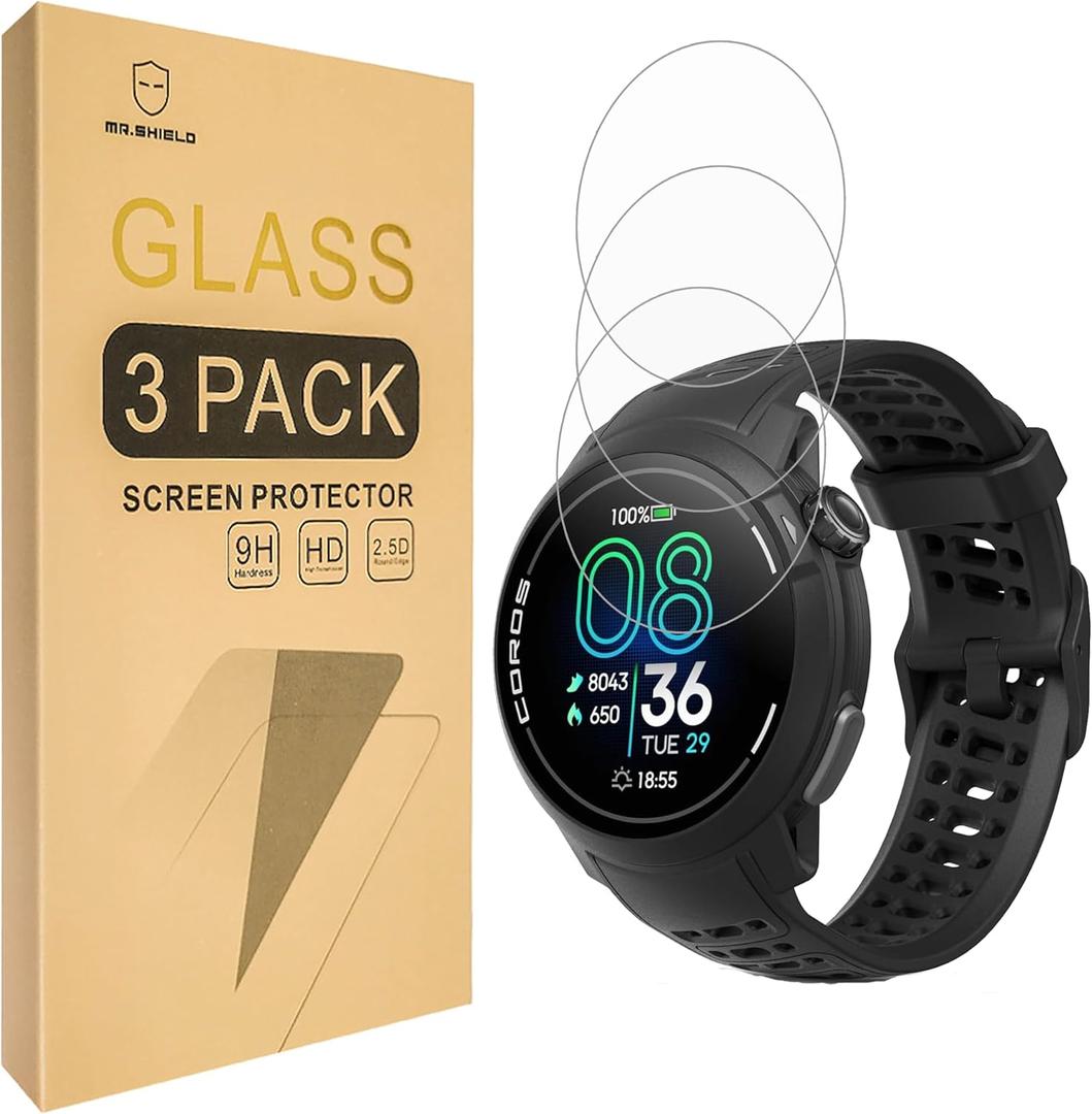 Mr.Shield Screen Protector compatible with COROS Pace Pro [Tempered Glass] [3-PACK] [Japan Glass with 9H Hardness]