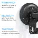 3 x Suction Cup Hooks for Shower, Powerful Vacuum Suction Cup Hook for Towel, Robe, Loofah, No Hole Punched, Reusable Bathroom Towel Hooks, Black, 4 Pack