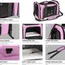 Henkelion Pet Carrier for Small Medium Cats Dogs Puppies up to 15 Lbs, TSA Airline Approved, Soft Sided, Collapsible Travel - Pink