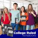 4E's Novelty College Ruled Composition Notebooks 4 Pack - Hard Cover 100 Sheets 9.75" x 7.5" for Notetaking, Black Marble Bulk Compositon Book, Back to School Supplies For Students Boys Girls & College by 4Es Novelty