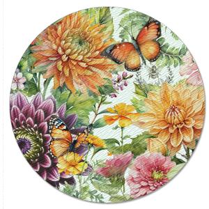 CounterArt Botanica 4mm Tempered Glass Lazy Susan Turntable 13" Diameter Condiment Caddy Cake Plate Pizza Server