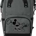 PICNIC TIME Disney Mickey Mouse OTG Roll-Top Cooler Backpack, Hiking Backpack Cooler, Soft Cooler Bag, (Heathered Gray) (Disney Mickey Mouse - Heathered Gray)
