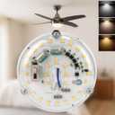 SATZOL 4 18W Color Changeable Ceiling Fan LED Light Replacement, 3000K/4000K/5000K Selectable Ceiling Fan LED Light Kit, 2200LM Dimmable LED Retrofit Kit for Ceiling Fans, ETL Listed