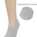 Leotruny Womens 6 Pairs Bamboo Mesh Design Low Cut Non Slip No Show Socks (9.5-12, C01-black)