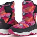 Kids Waterproof Snow Boots Girls & Boys Warm Comfortable Non-Slip Winter Boots (13 Little Kid, Pink-2)