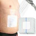 25Pcs 10.2"x10.2" Shower Shields Wound Cover, Large Waterproof Protector Bandage with Non-Stick Central Pad, Adhesive Dressing Film for Dialysis Catheter Post Surgical PICC Line