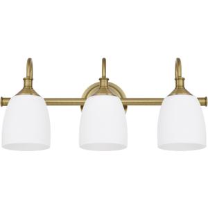 3-Light Champagne Bronze Bathroom Vanity Light Fixtures Over Mirror, Vintage Vanity Lights for Living Room, Milk White Glass Shades, Standard E26 Base