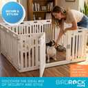 BIRDROCK HOME Pet Playpen with Door | 12 Panel | Strong Plastic | Puppy Safety Fence Pen Playpen | Non-Slip and Secure Dog Gate | White