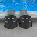 2-Pack Cup Holders for Above Ground Pool | Drink Holder for Square Top Pools | Dark Grey | Must-Have Pool Accessories | Use for Boat, Deck, Balcony | Holds Many Sizes (Charcoal)