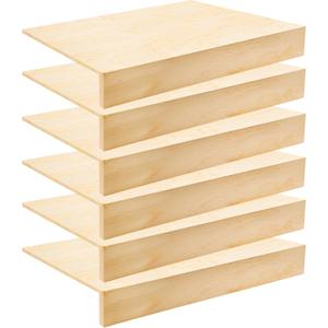 GRETJOB Wire Shelf Covers for Wire Racks, Wooden Shelf Covers with Natural Wood Grain, 0.2" Thick Removable Pantry, Closet, Kitchen Cabinet Organizer - 24x12 Inch Storage Shelves Liners (6 Pack)