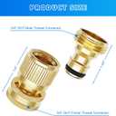 Garden Hose Quick Connector 3/4 Inch GHT, Solid Brass No-Leak Kit (4 Sets: 4 Male + 4 Female) - Quick Connect Fittings for Water Hose