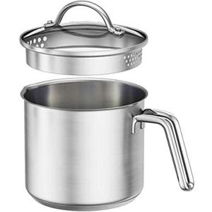 1.5 Quart Stainless Steel Saucepan With Pour Spout, Saucepan With Lid, Mini Milk Pan With Spout  Perfect For Boiling Milk, Sauce, Gravies, Pasta, Noodles