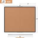 Extra Large Cork Bulletin Board 48" X 48", Foldable Notice Pin Board for Wall, Black Aluminum Framed 4'x4' Corkboard, Wall Mounted Noticeboard with 36 Push Pins for School, Home & Office