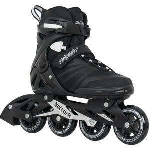 Nattork Adult Inline Skates for Men Women, Fitness Blades Roller with Aluminum Frame, PU Wheels and Breathable Mesh Black Size 7