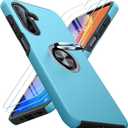 JAME for Samsung Galaxy A17/A26 5G Phone Case with Screen Protector [2 Packs] Ring Holder Stand Kickstand, Dual Layer Military Shockproof Slim Protective Cover Samsung Galaxy A17/A26 Case, Sierra Blue