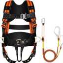 Tree Climbing Harness with Lanyard, Safety Harness for Men Construction, Fall Arrest Safety Harnesses, ANSI & OSHA Certified