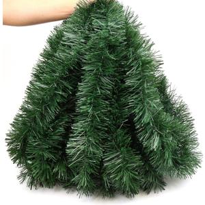 50 Ft Christmas Garland Decor Artificial Greenery Pine Garlands Xmas Decorations for Fireplace Mantle Stairs Home Holiday Party Soft Green Garland Christmas Decoration Indoor Outdoor