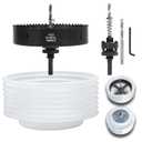 6 Hole Saw for Recessed Lights, 6 Inch Hole Cutter with Dust Bowl Catcher for Led Recessed Lighting 6 Inch and Wood Metal Drywall, Bi-Metal Construction, Black