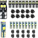 12V White T5 37 74 73 2723 2721 T10 158 168 194 2825 with Socket Instrument Cluster Light LED Bulb Replacement Dashboard Panel Gauge Indicator Lamp PC74 PC37 PC118 PC168 PC175 PC194 PC195 PC160 PC161