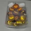 24 Pcs Pumpkin Hanging Ornaments Fall Mini Pumpkin Hanging Tree Ornaments Thanksgiving Pumpkin Ball Hanging Decorations for Fall Thanksgiving Harvest Home Tree Party Supplies