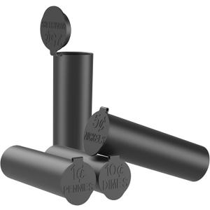 Coin Storage Tubes Set,50 Coins per Tube, Durable Plastic ，Dimes, Black ，a Box 25pcs, 2.8x0.86inch
