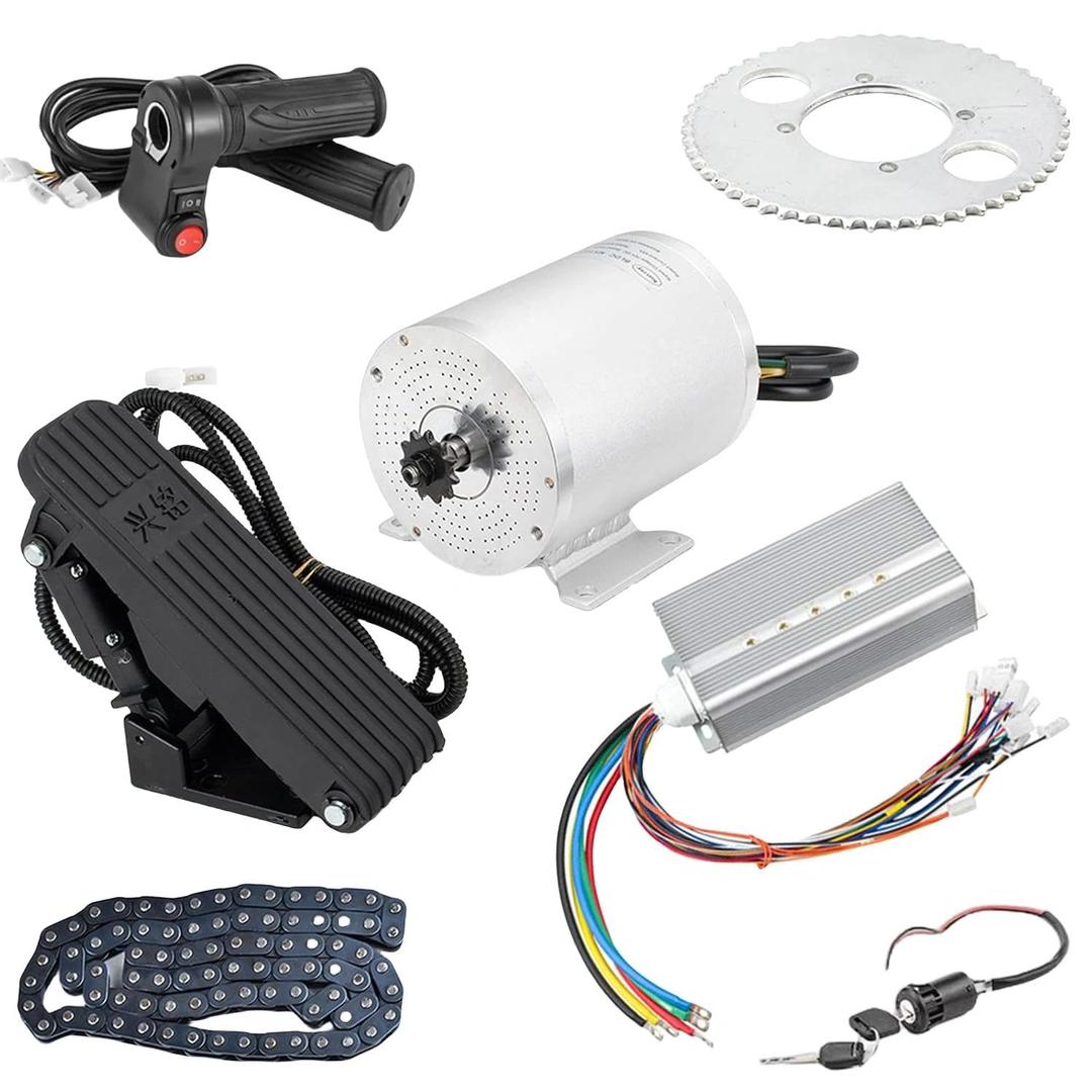 4400RPM 2500W 60V Electric Scooter Motor Brushless DC Motor Kits Electric Gokart Mid Motors with 45A Speed Controller, Throttle, Foot Pedal E-Scooter Dirt Bike Motorcycle