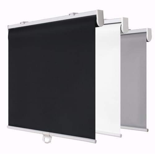 SHADEMOON Cordless Blackout Window Roller Shades, Pull Down Spring System Indoor Blinds, Room Darkening Waterproof UV Blocking Thermal Insulated Fabric for Home Office (Black, Width 53", Height 72"), Pack of 1