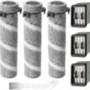 3930F 3933 3930 Brush Roll Filter Replacement Kit for Bissell CrossWave OmniForce Edge Cordless Multi-Surface Hard Floor Cleaner Wet Dry Vacuum, 3 HEPA Filters, 3 ZeroGap Brush Roll, 1640897, 1640066