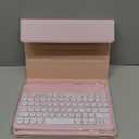 for Kindle Fire HD 10/10 Plus Tablet (13th/11th Generation, 2023/2021 Release) 10.1", Detachable Round Keys Keyboard Case with Pencil Holder Pink