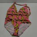 Vintage Swimwear for Women One Piece Bathing Suit for Women V Neck Swimsuit Women Tummy Control,Pink, 

Size 2XL