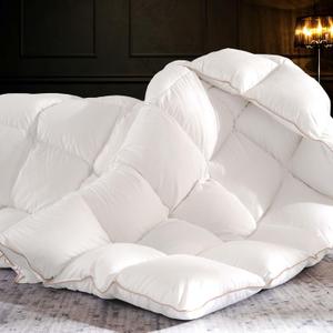 Down Fiber Comforter King Size, All Season Duvet Insert Feather Downfiber Filled, Cotton Luxury Hotel Collection with Corner Loops (Off-white)