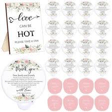 Wenqik 100 Set Wedding Favors for Guests Compact Folding Fans Bulk Thank You Gifts for Wedding Souvenirs