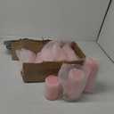 Sumind Set of 12 Poured Pillar Candles 3"x 4", 6", 8" Dripless Unscented Long Clean Burning Rustic Country Style for Wedding, Christmas, Home Decor, Relaxation, All Occasions (Pink)