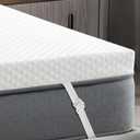 Breathable 4D Air Fabric 3 Inch Gel Memory Foam Mattress Topper Queen Size, Cooling Ventilated Mattress Pad for Back Pain Pressure Relief, Soft Plush Bed Topper with Protection Cover (White, Queen)