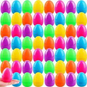 4 Inch Large Fillable Easter Eggs 42/ 60/ 72/ 84 Pcs Colorful Plastic Fillable Flat Bottom Easter Egg Bulk for Easter Party Supplies Basket Fillers (60 Pcs (6 Color) - Flat Bottom ( 4 Inch )