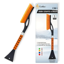 EcoNour 27" Aluminum Ice Scrapers for Car Windshield | Car Window Scraper and Snow Brush with Ergonomic Foam Grip Winter Accessories (Orange)