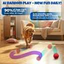 3 x Fsitego Dog Balls: Interactive Dog Ball Auto Rolling - Interactive Dog Toys for Aggressive Chewers - Bouncy & Throwable, Type-C Rechargeable, Washable, for Small & Medium & Large Dogs Red
