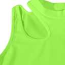LovelyWholesale Crop Tops for Women Sexy Cut Out Tops Mock Neck Tank Top (Green, L)