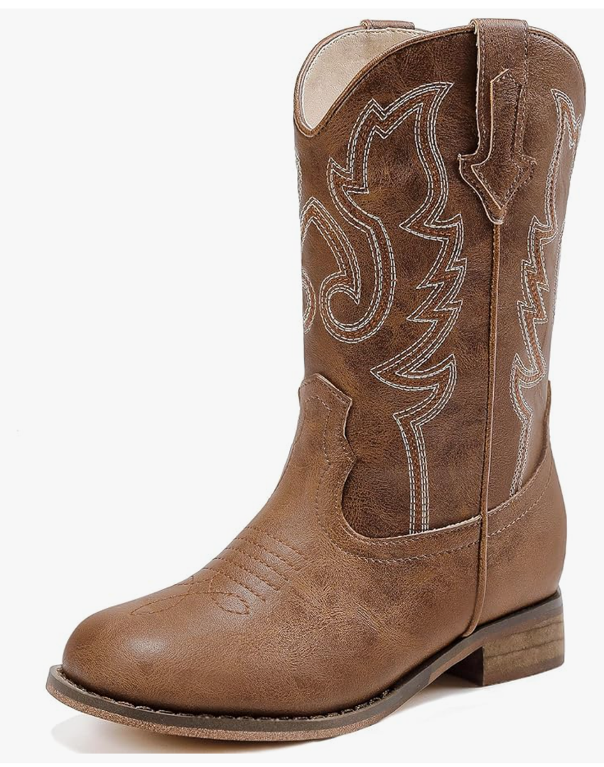 Girls Cowgirl Boots Unisex-Child Mid Calf Glitter Toddler Cowboy Boot Little Big Kids Western Riding Shoes Size 7