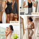 YIANNA Fajas Colombianas Moldeadoras Postpartum Shapewear Tummy Control for Women Butt Lifter Body Shaper with Zipper Crotch (Black, S)