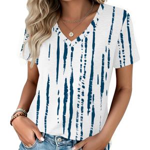 Zeagoo Womens V-Neck Tops Summer Casual Short Sleeve Tshirts S-3XL | Basic Tee Shirts, Business Classic Spring, Soft Breathable, Regular Fit, Perfect for Daily Wear, and Work Outings (XXXL)