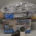 15 Packs Vacuum Bags for Travel with Rechargeable Pump, 3 Sizes Vacuum Seal Bags for Clothing, Compression Vacuum Travel Bags for Luggage, Vacuum Packing Bags for Closet Organization