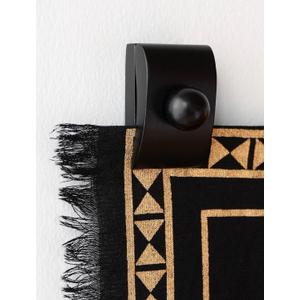 MOCTUS 4 Quilt Hangers for Wall Display, Decorate with Your Blanket and Tapestry, Wooden Rug Hangers for Wall Hangings (Black, 4 Clips with Hardware)