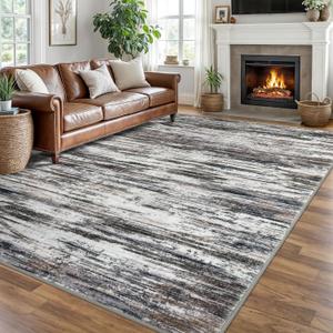 SIILOOM 8x10 Washable Area Rug, Non Slip Large Rug for Bedroom Living Room